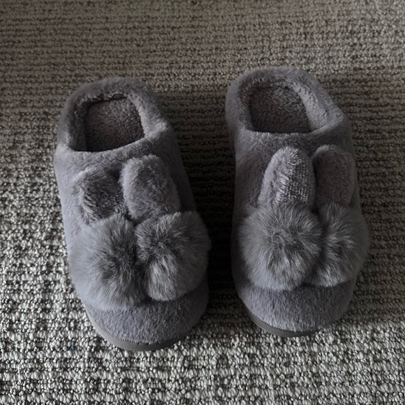 Women Indoor Fluffy Bunny Slippers Light Brown Us Size 6 to 7 Wz Two Rabbit Ears - Picture 4 of 8
